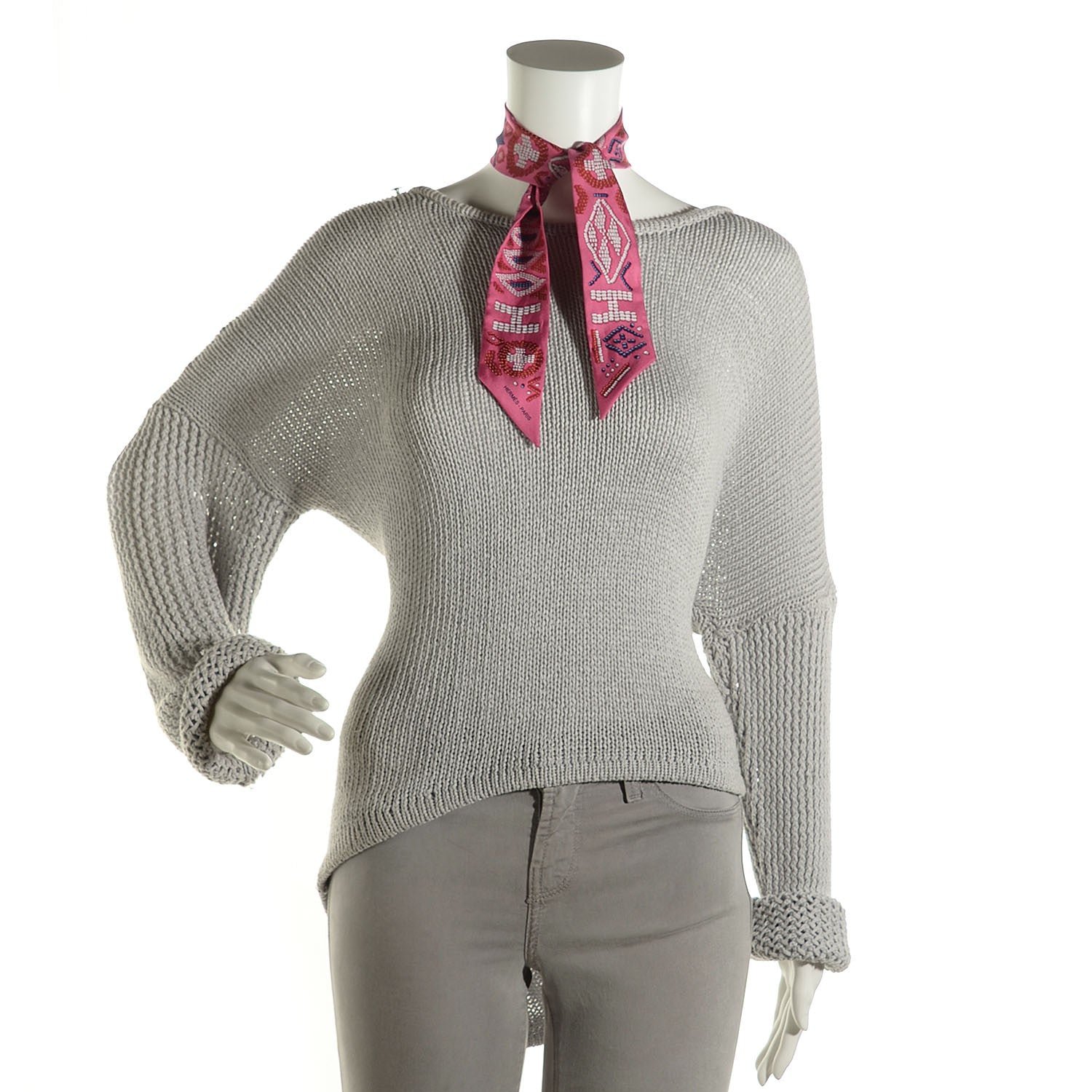 Hermes Silk Kelly En Perles Twilly Rose Bleu Blanc Rouge 2 of 4