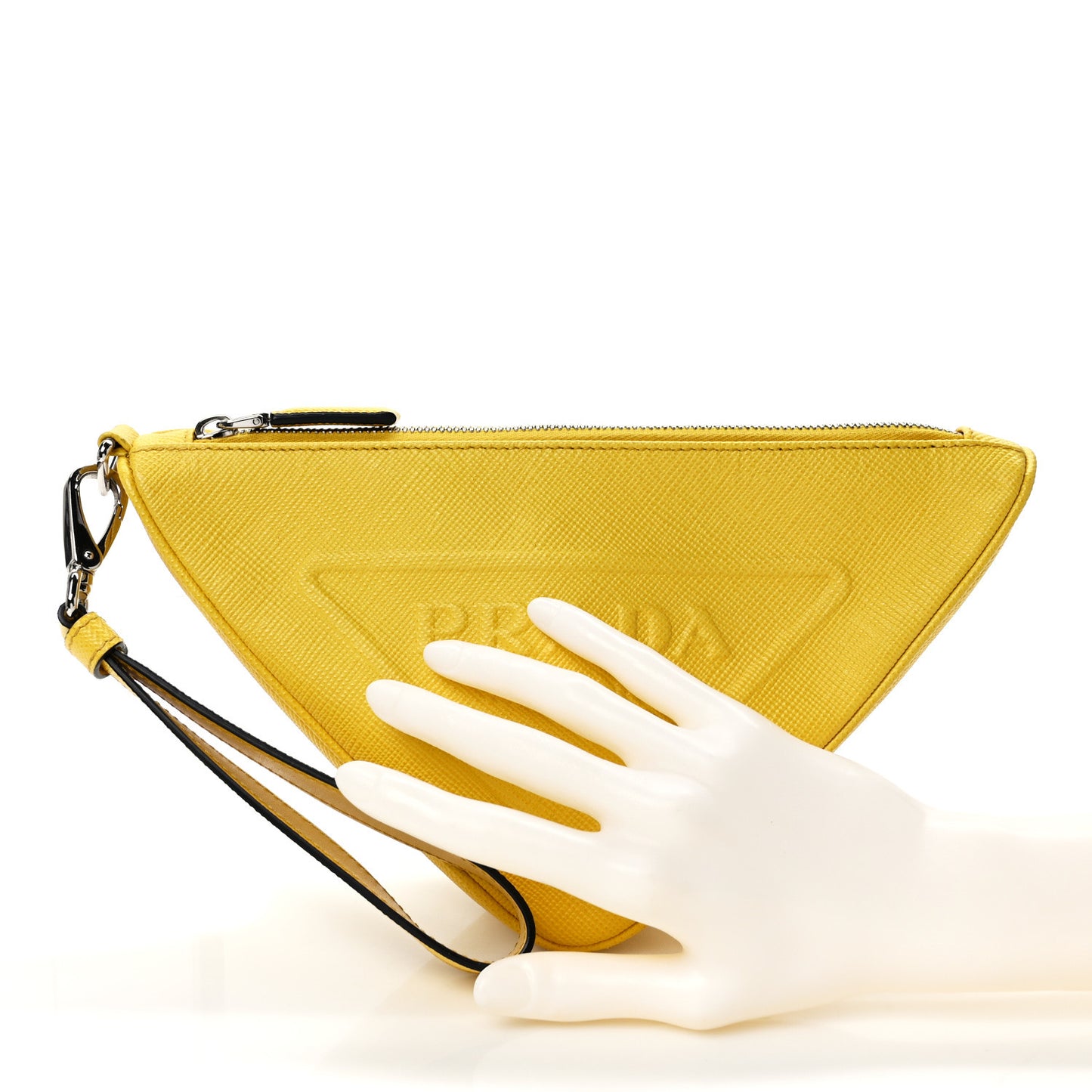 Saffiano Cuir Triangle Wristlet Sole