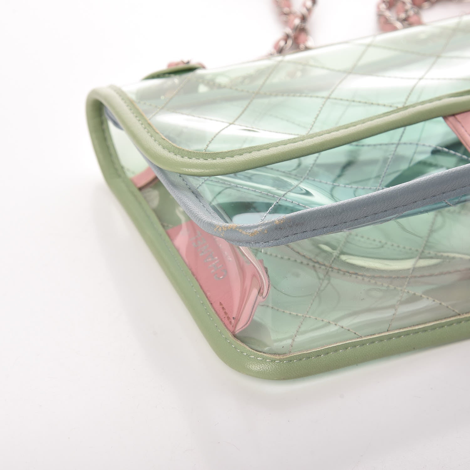 Chanel Lambskin PVC Quilted Medium Coco Splash Flap Blue Green 11 of 16