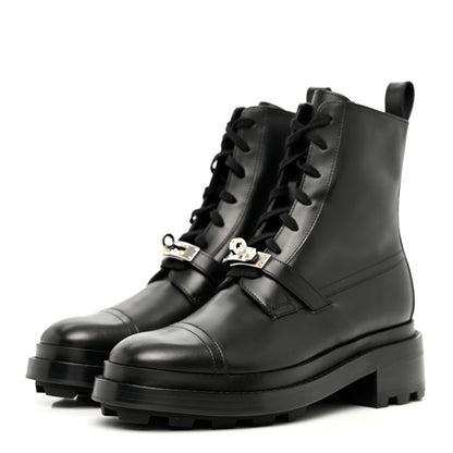 Hermes Glossed Calfskin Funk Ankle Boots 36 Black 3 of 8