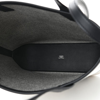 Hermes Swift H Canvas Cabas H En Biais 27 Black Ecru 5 of 9