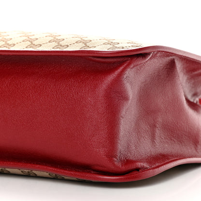 Gucci Monogram New Sakai Calfskin Lux Horsebit 1955 Tote Bag Beige Ebony New Cherry Red 10 of 13