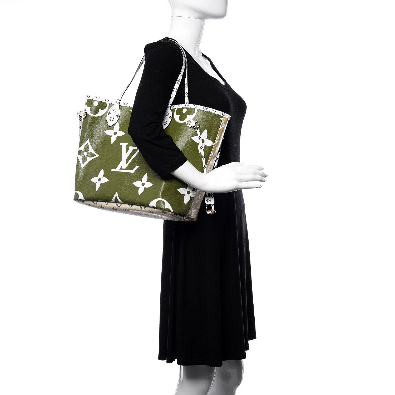 Louis Vuitton Monogram Giant Neverfull MM Kaki 2 of 11