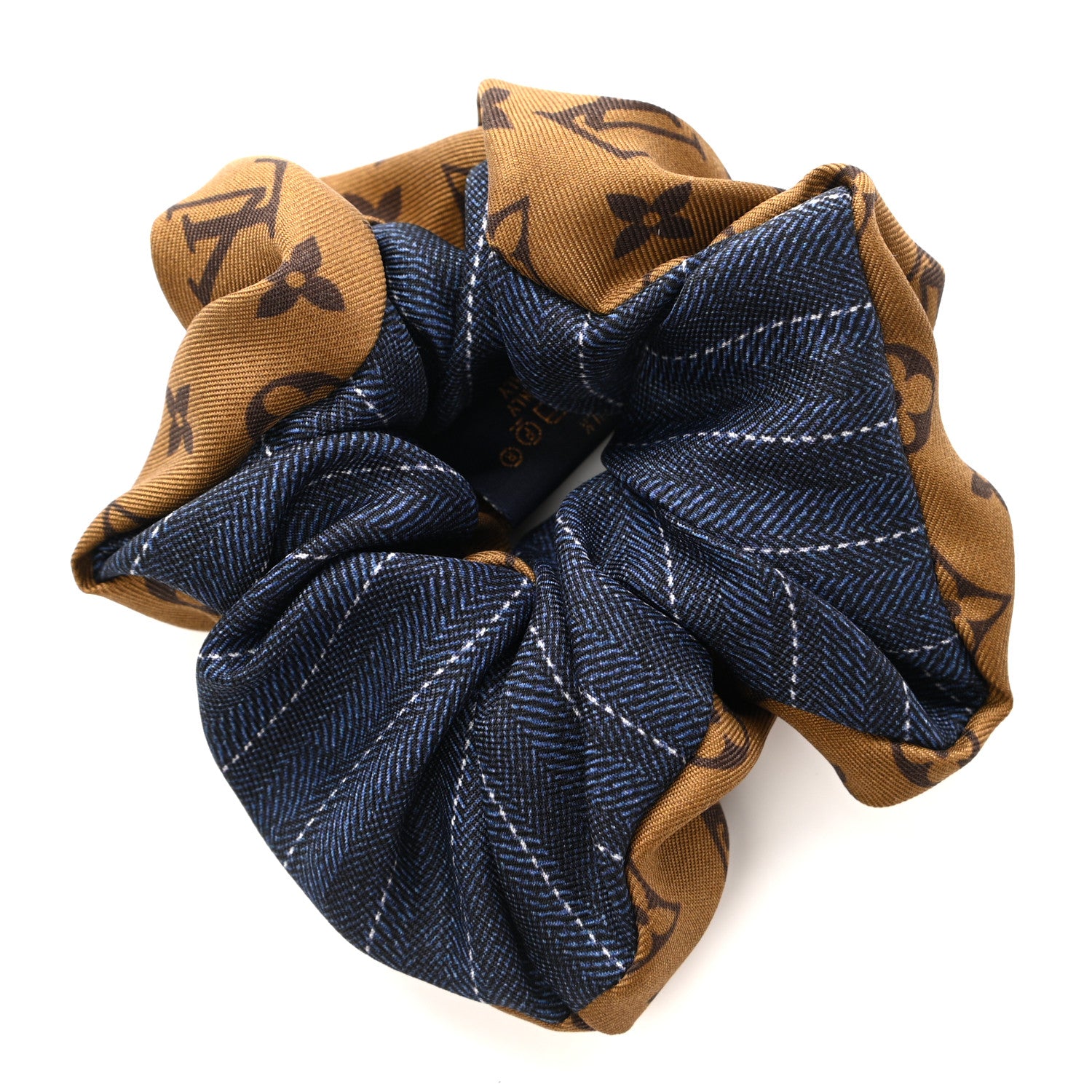 Louis Vuitton Silk Monogram Scrunchie Navy 3 of 6