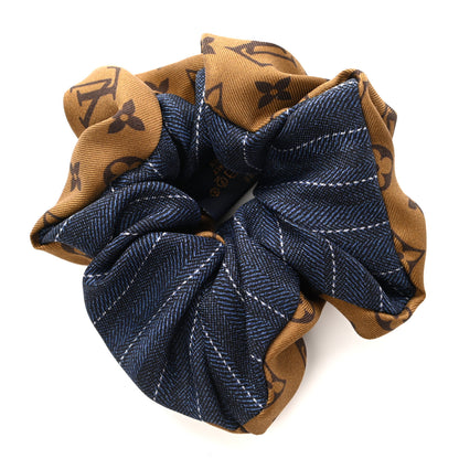 Louis Vuitton Silk Monogram Scrunchie Navy 3 of 6