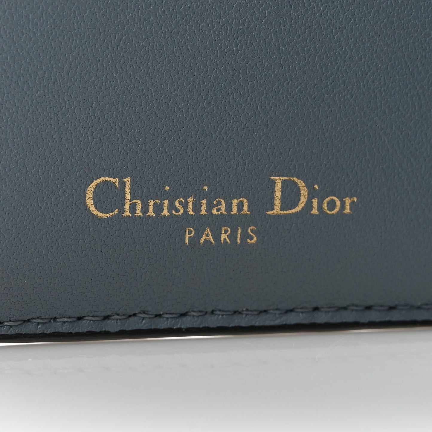 Grained Calfskin Saddle Card Holder Sky Blue