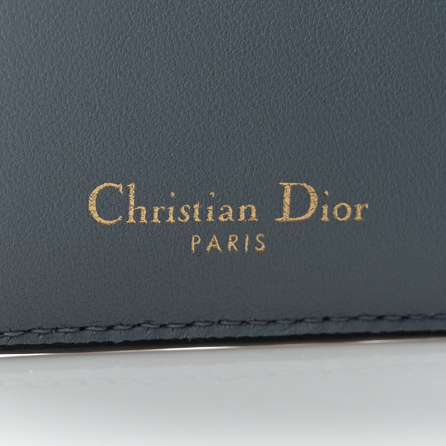 Christian Dior Grained Calfskin Saddle Card Holder Sky Blue 6 of 6