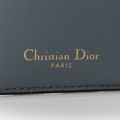 Christian Dior Grained Calfskin Saddle Card Holder Sky Blue 6 of 6