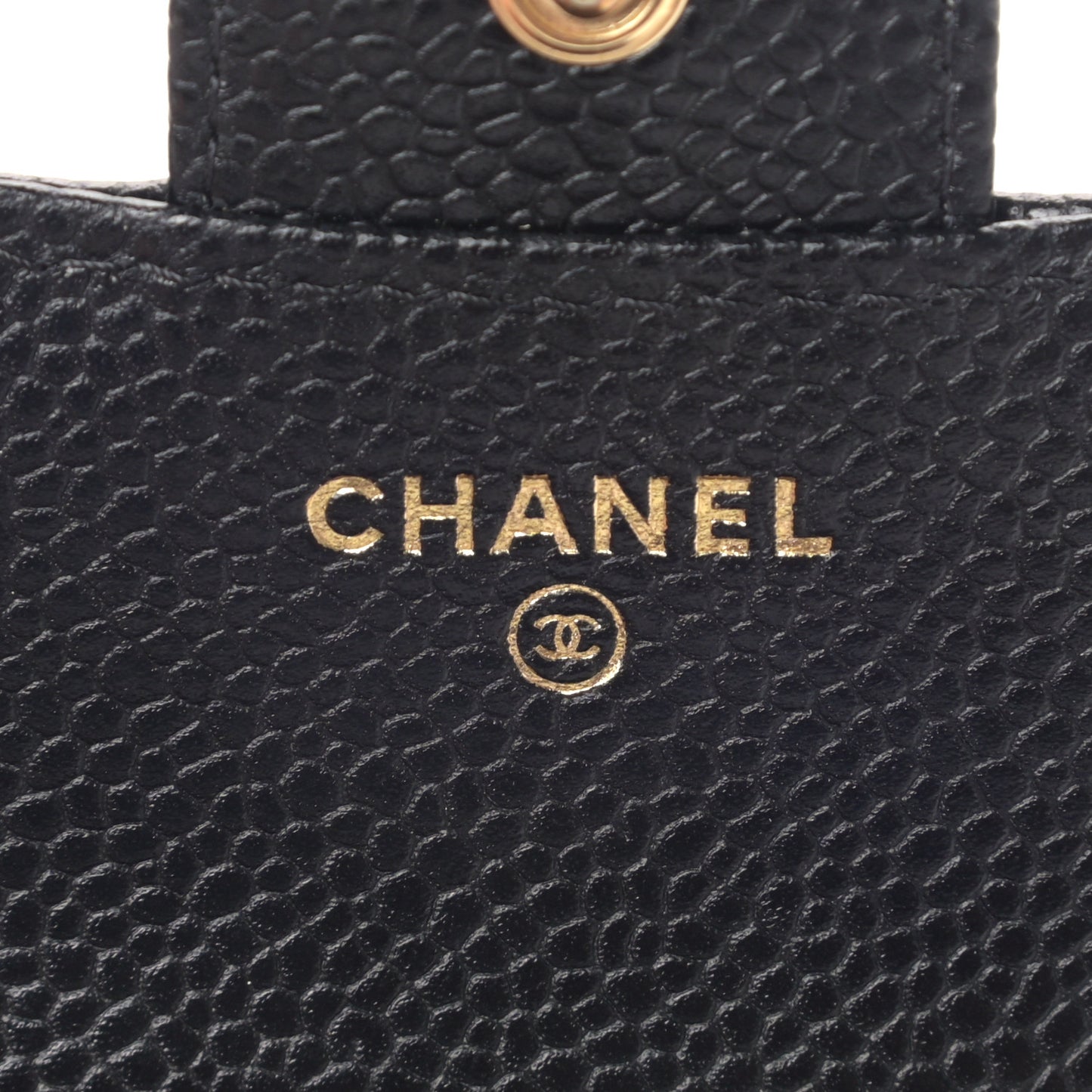 Caviar Quilted Compact Flap Wallet Black