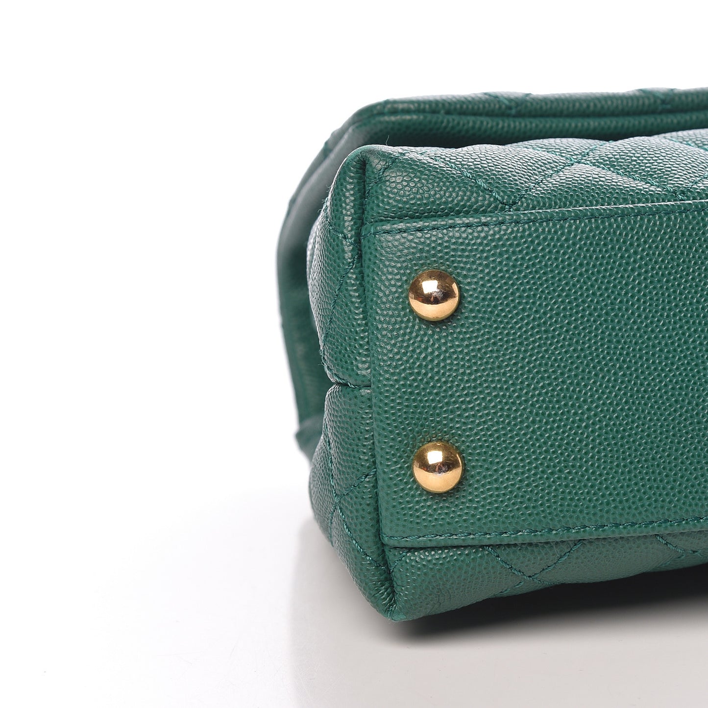 Caviar Quilted Mini Coco Handle Flap Green