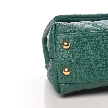Chanel Caviar Quilted Mini Coco Handle Flap Green 9 of 11
