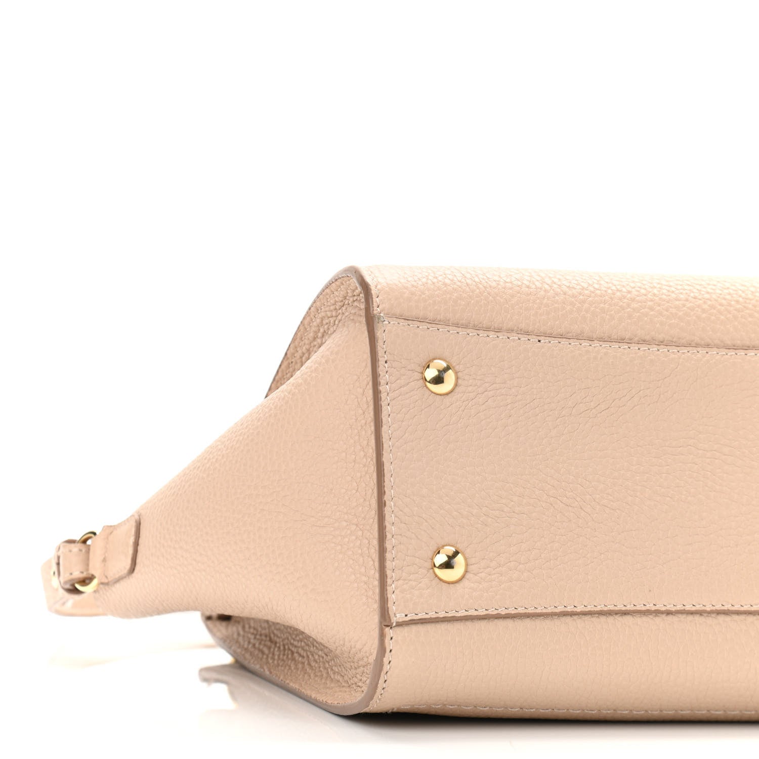 Salvatore Ferragamo Hammered Calfskin Double Handle Small Amy Tote Cumin 9 of 10