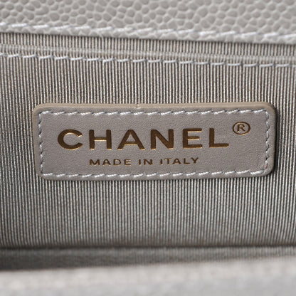 Chanel Caviar Quilted Small Boy Flap Light Grey 6 of 8