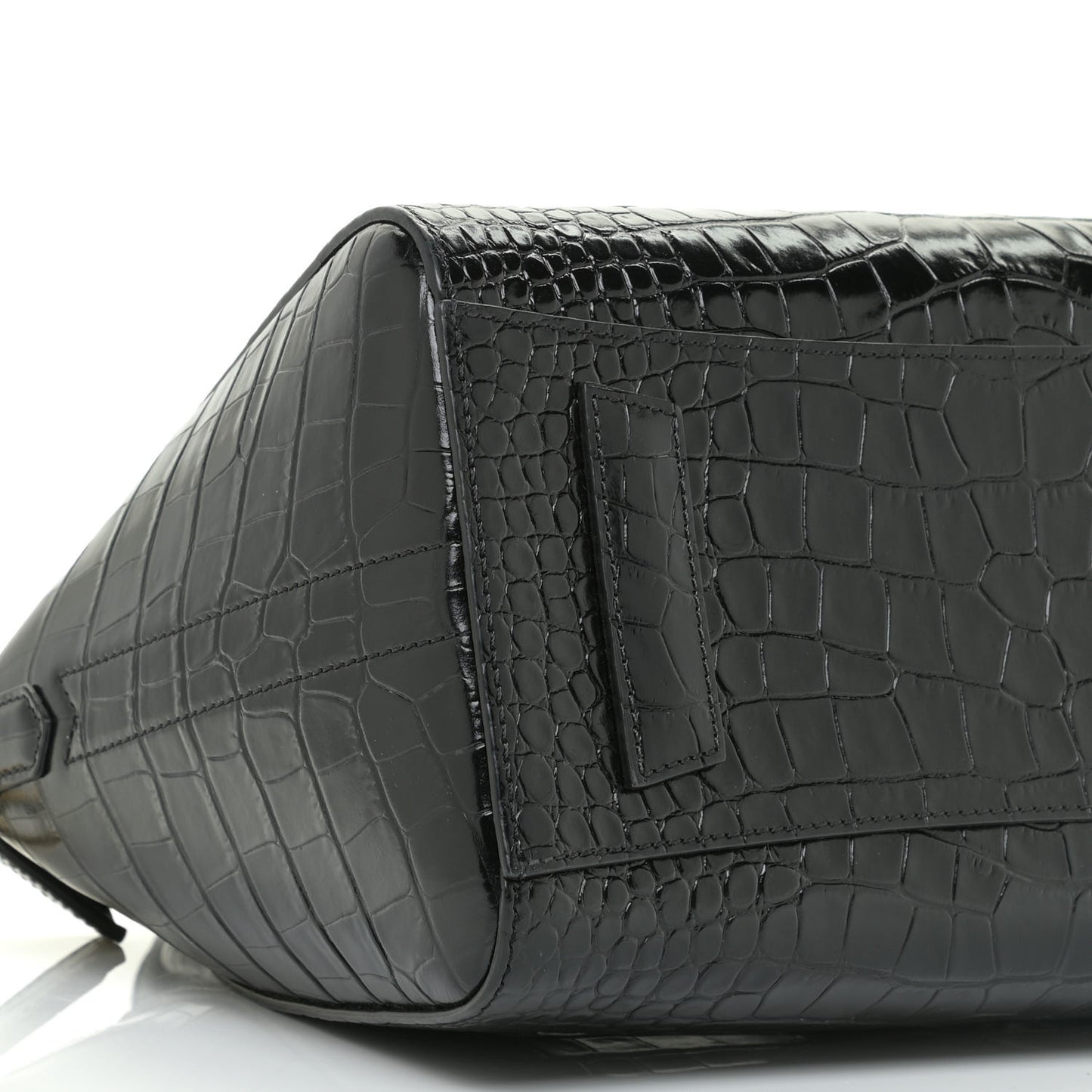 Calfskin Crocodile Embossed Small Antigona Black