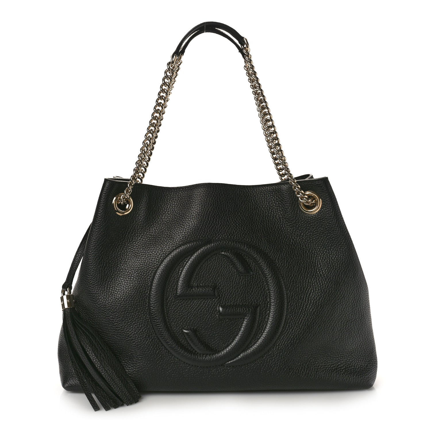 Gucci Pebbled Calfskin Medium Soho Chain Shoulder Bag Black 1 of 11