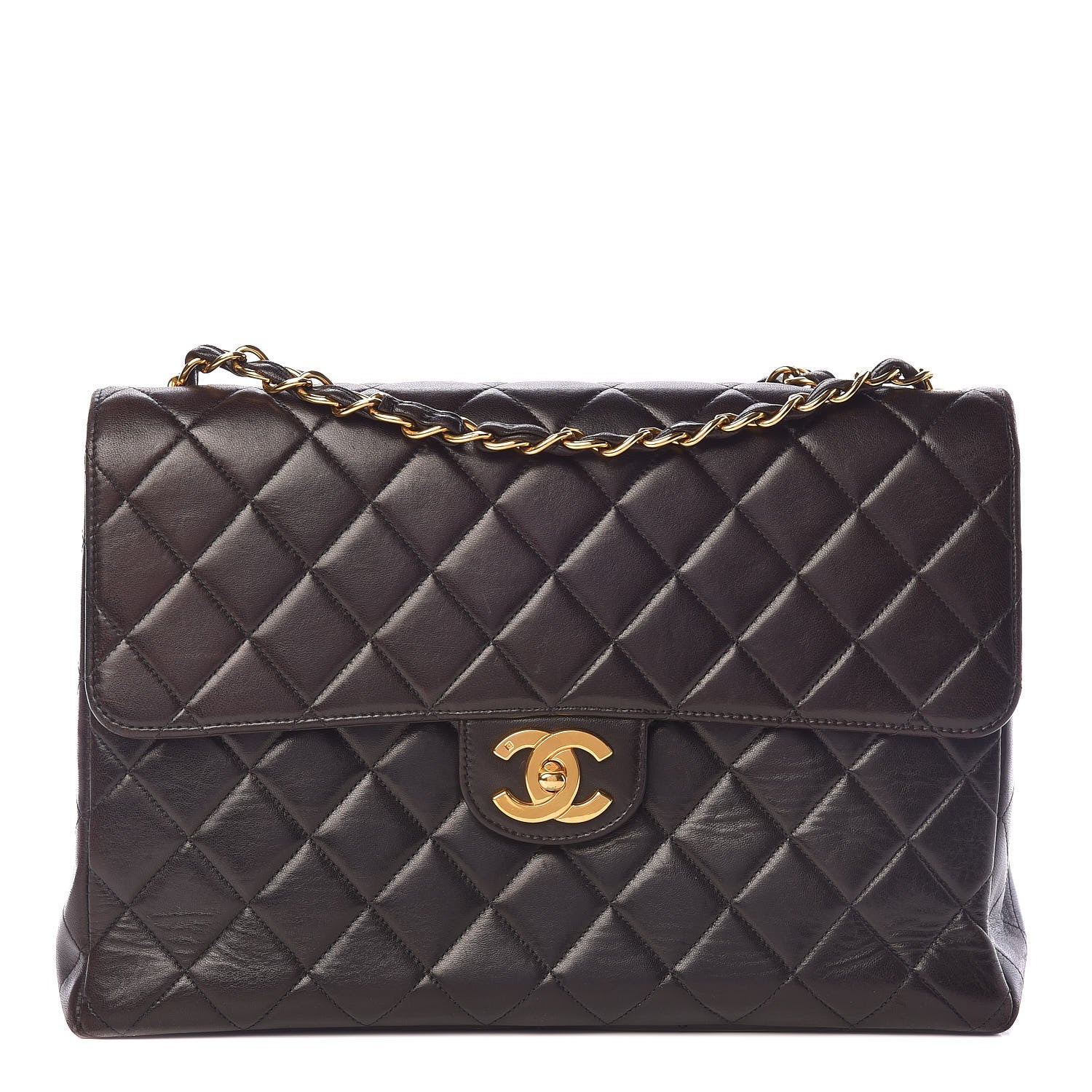 Chanel Lambskin Quilted Jumbo Single Flap Black 1 of 20
