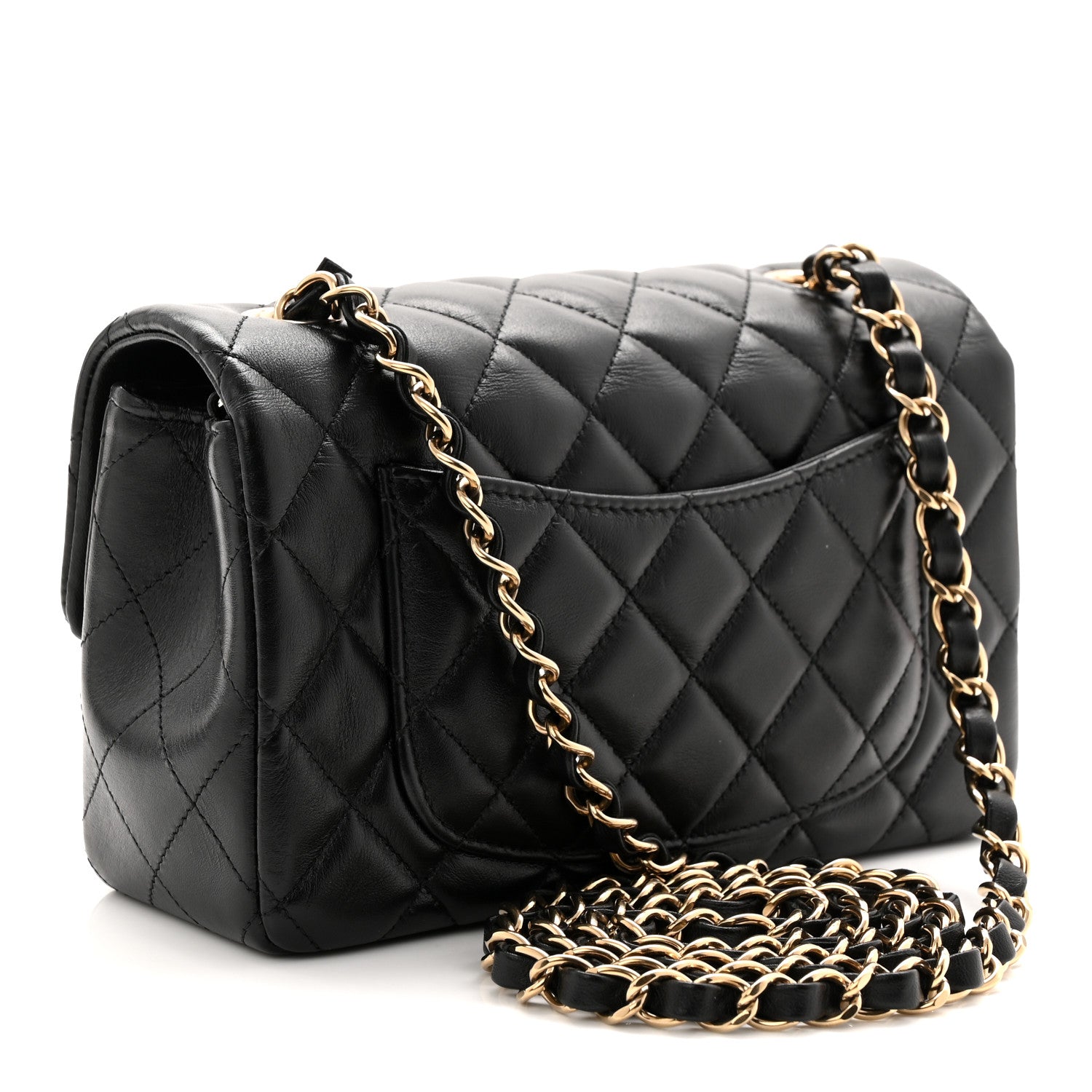 Chanel Lambskin Quilted Mini Rectangular Flap Black 3 of 10