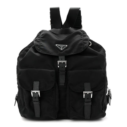 Prada Tessuto Nylon Saffiano Medium Backpack Black 1 of 10