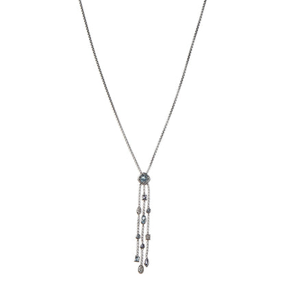 David Yurman Sterling Silver Diamond Iolite Blue Topaz Confetti Ice Necklace 1 of 6
