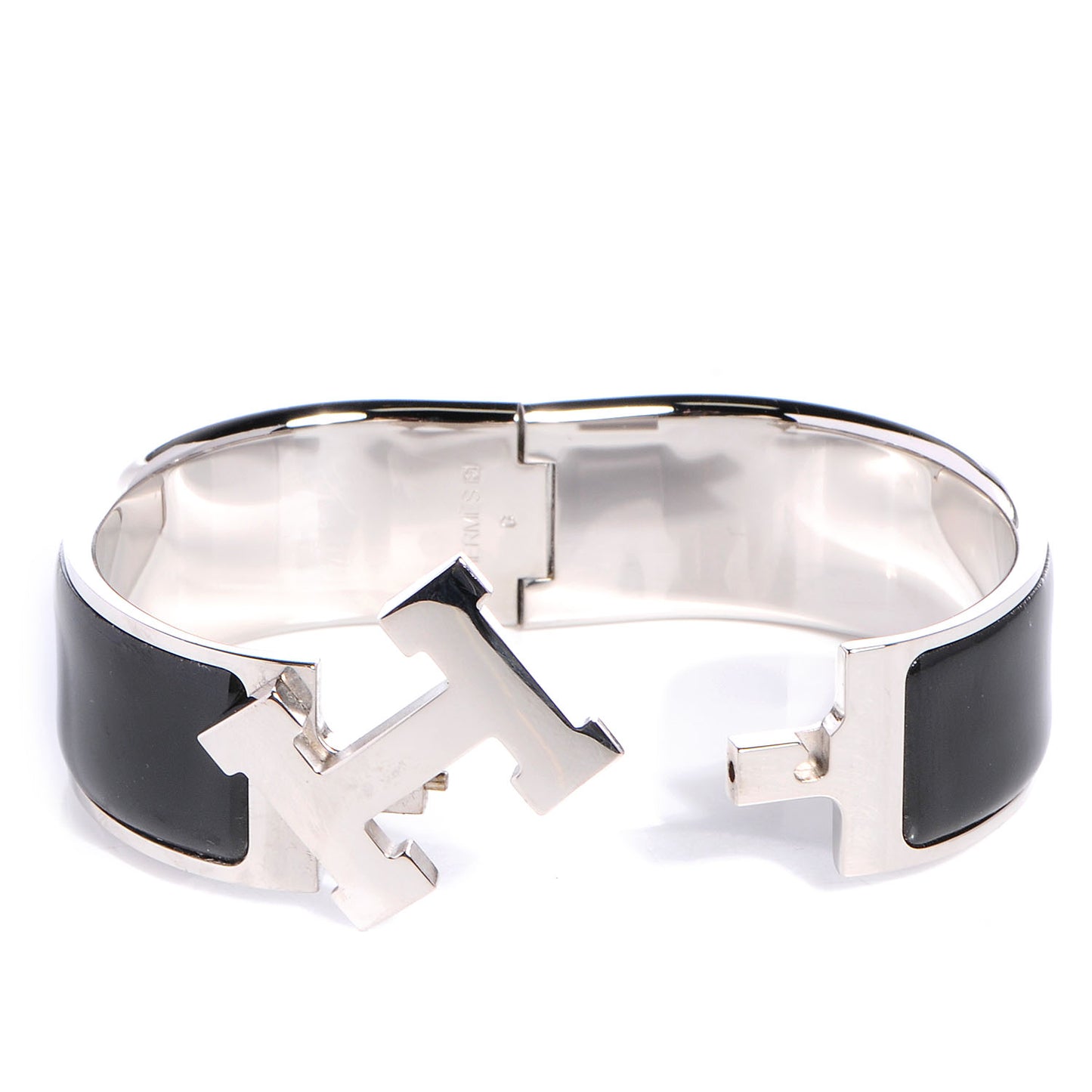 Enamel Wide Clic Clac H Bracelet PM Black