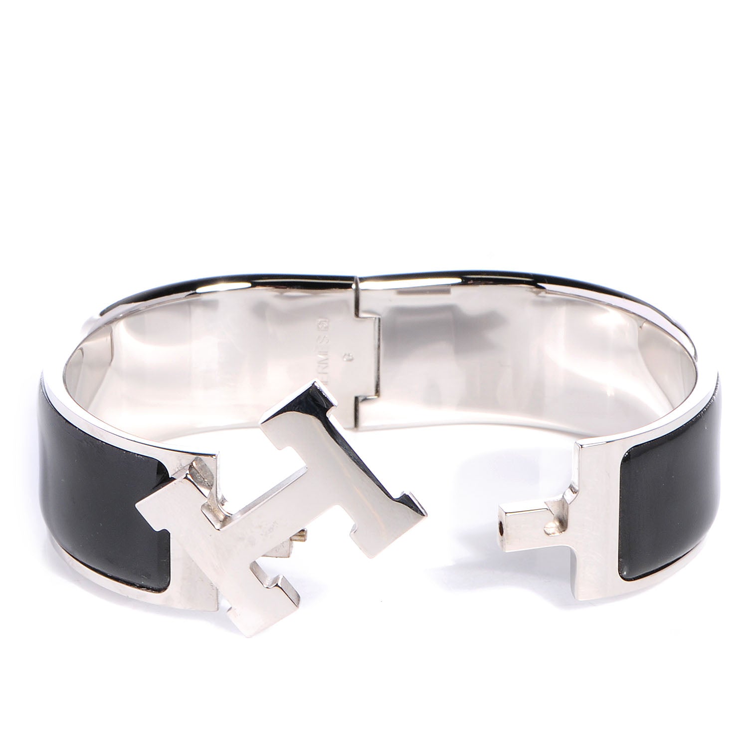Hermes Enamel Wide Clic Clac H Bracelet PM Black 3 of 4
