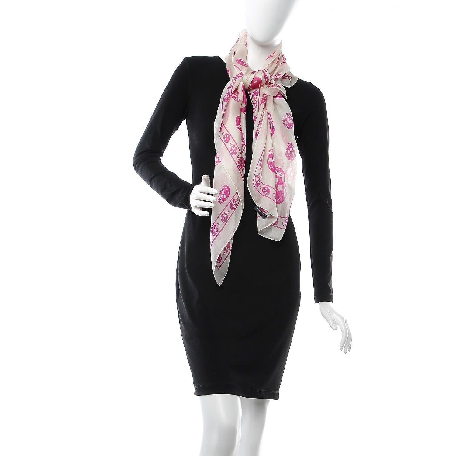 Alexander McQueen Silk Chiffon Skull Scarf Sun Pink 2 of 4