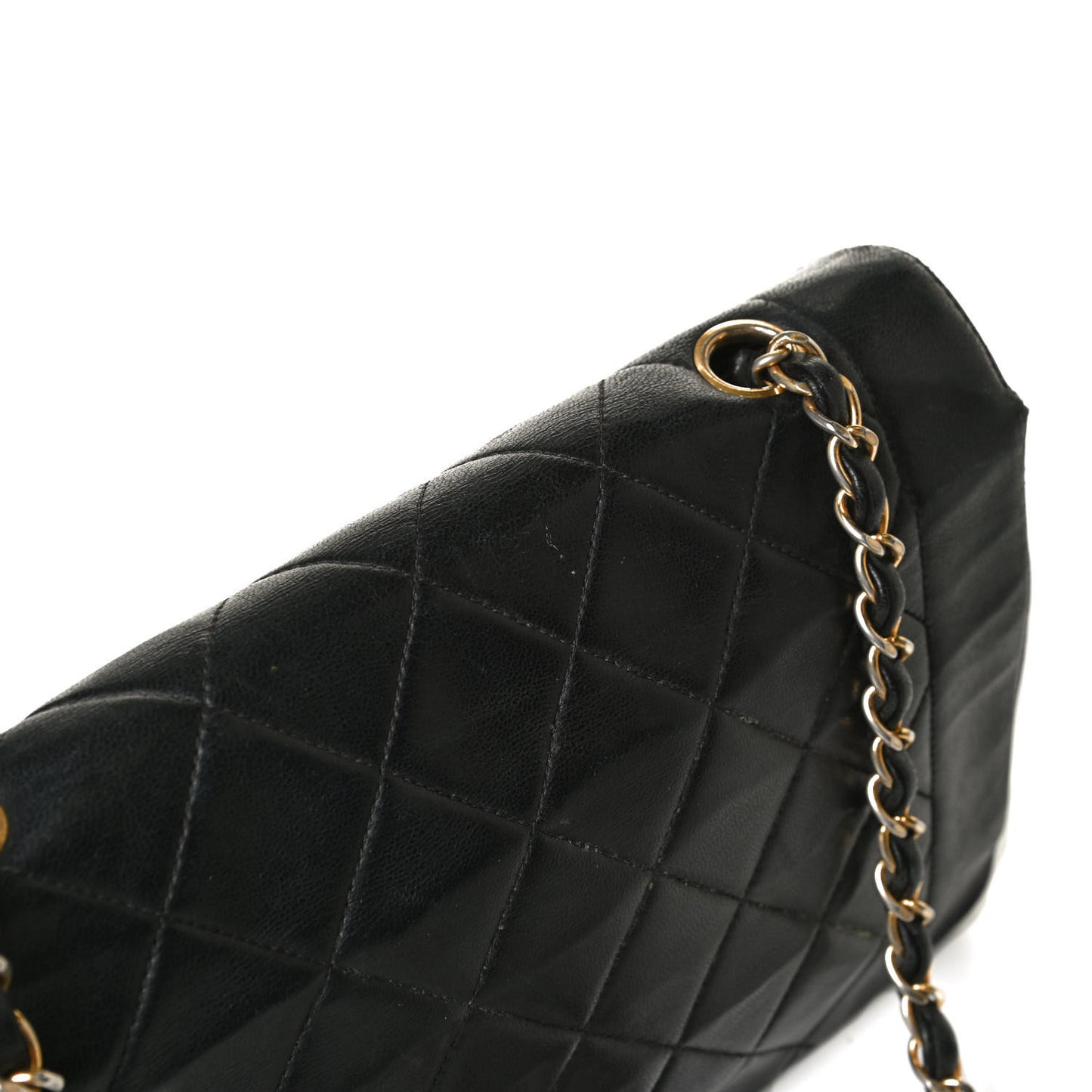 Lambskin Quilted Small Single Flap Black