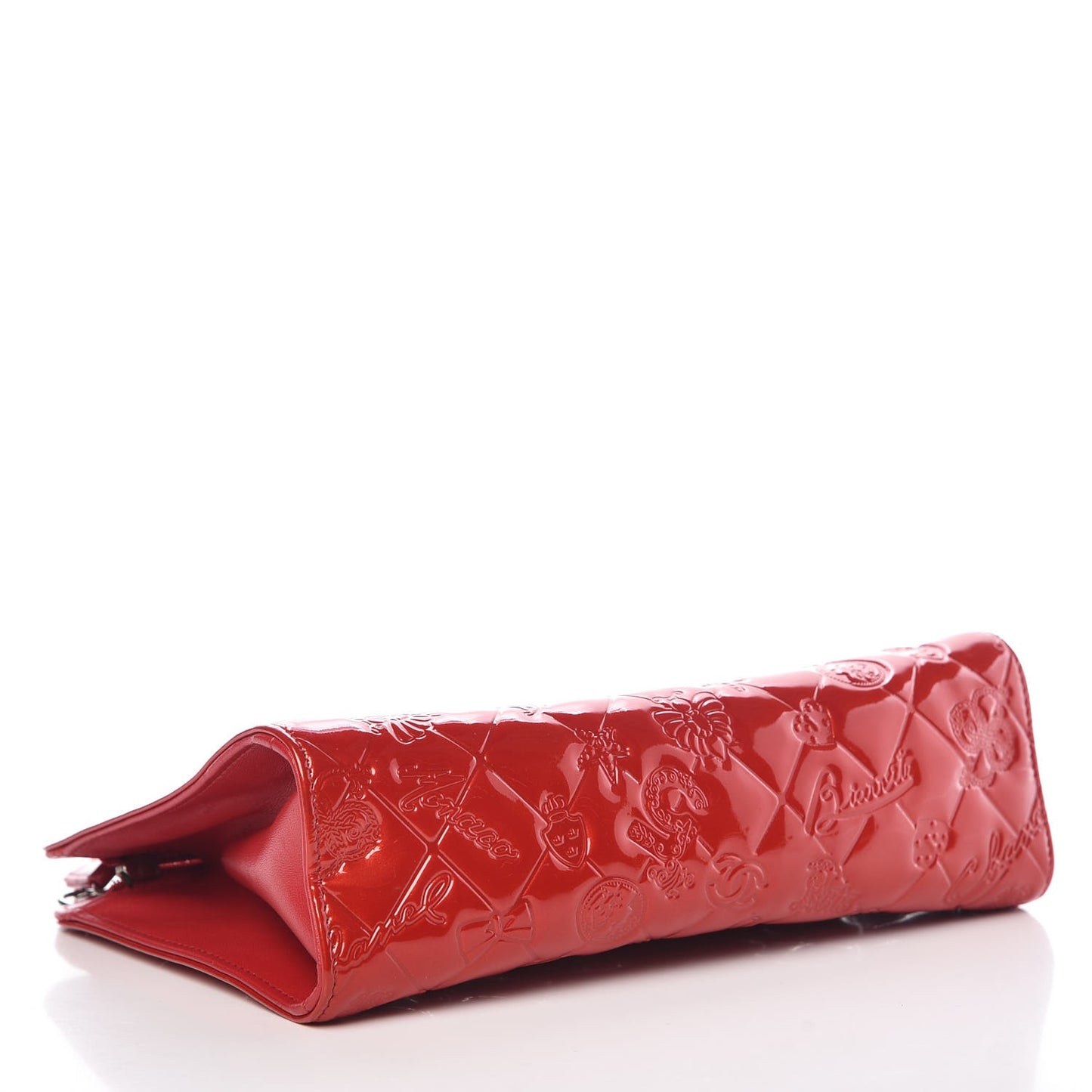 Patent Calfskin Lucky Symbols Pochette Red