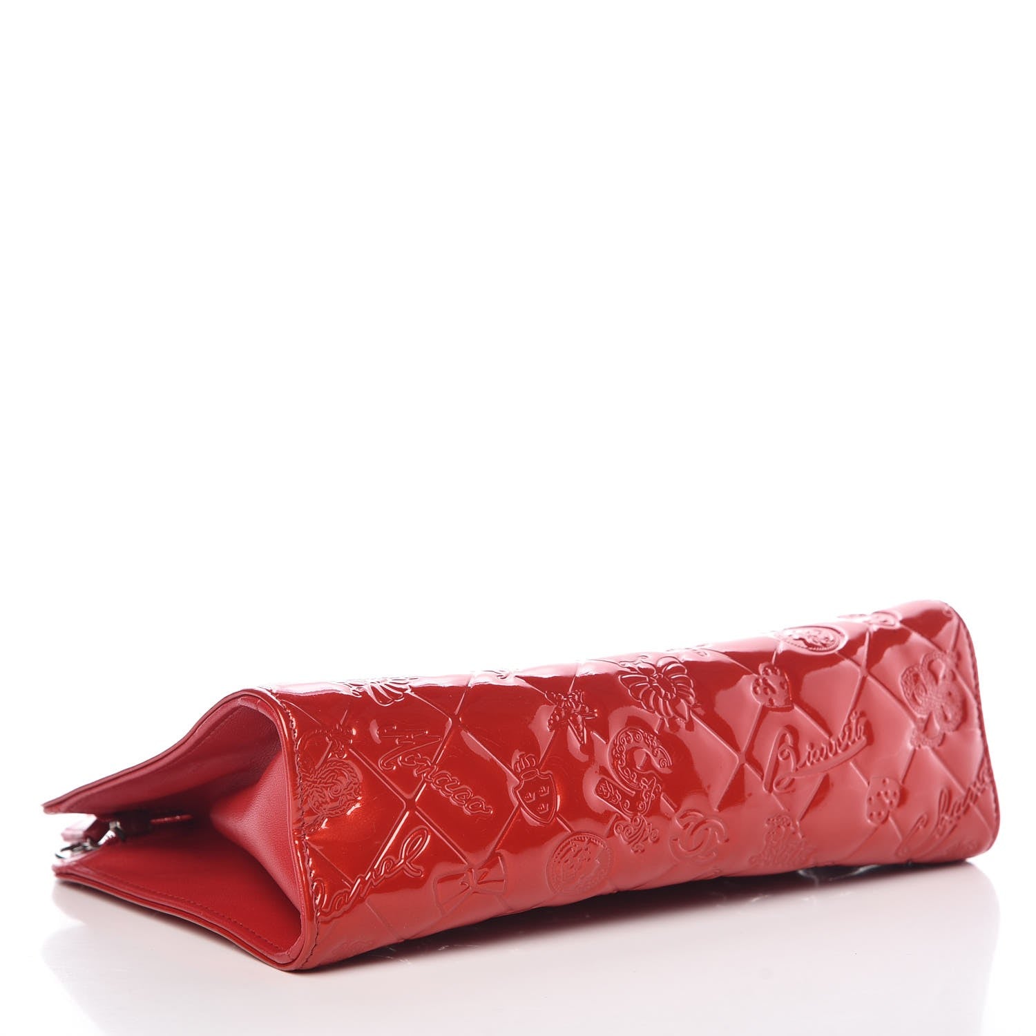 Chanel Patent Calfskin Lucky Symbols Pochette Red 4 of 7