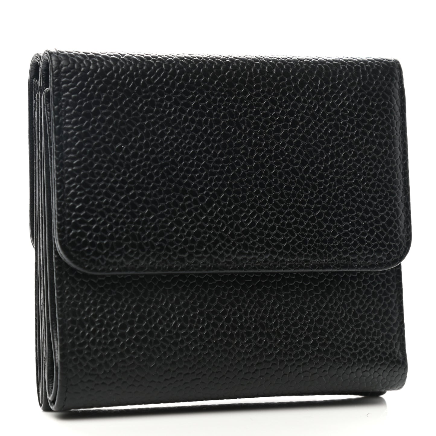 Caviar Timeless CC Compact Flap Wallet Black