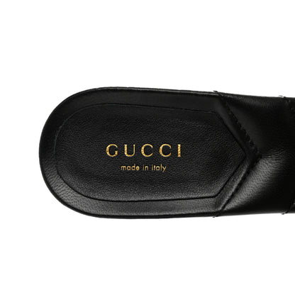 Gucci Nappa Matelasse Monochrome GG Marmont 75mm Slide Sandals 37 Black 7 of 9