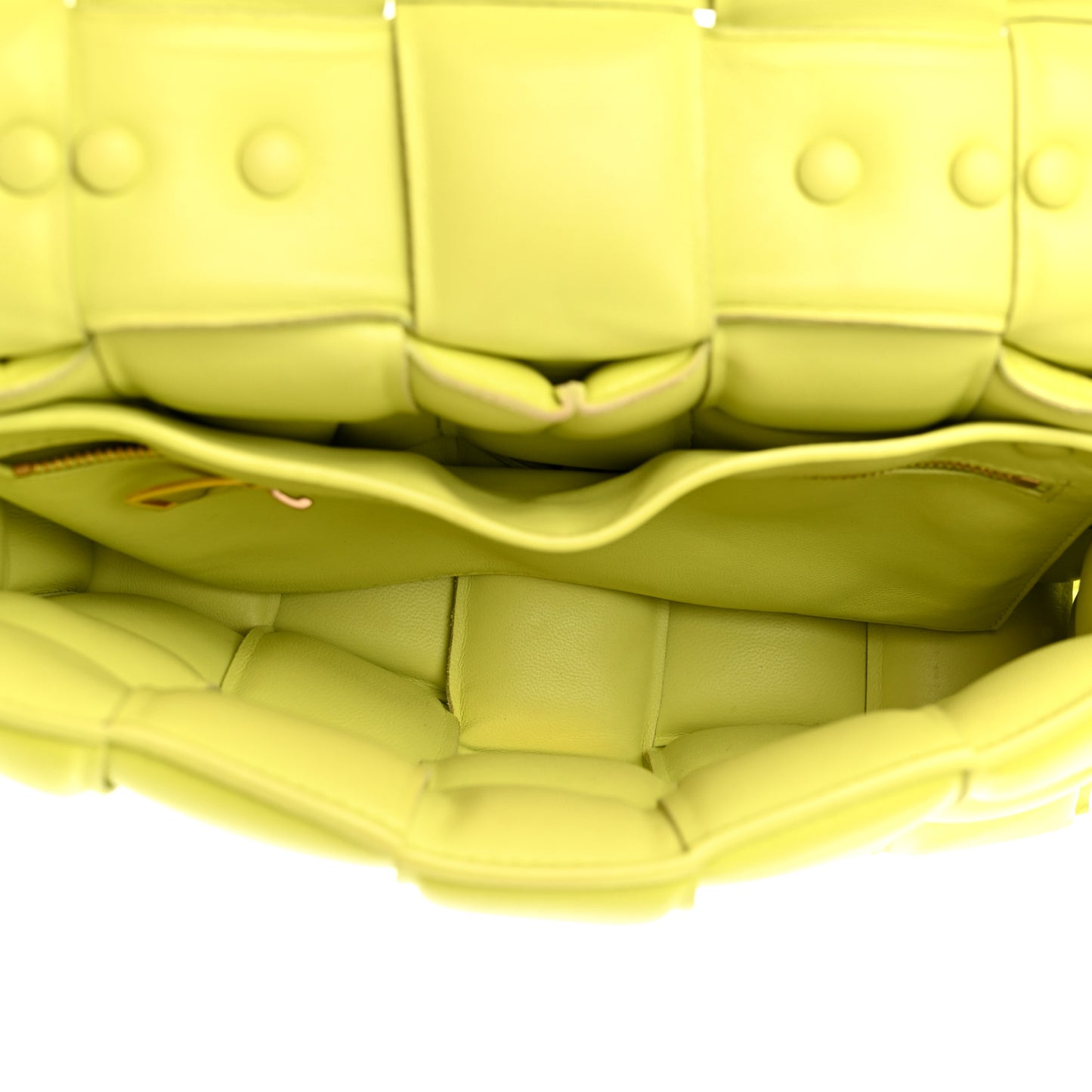 Lambskin Maxi Intreccio Padded Chain Cassette Crossbody Bag Seagrass