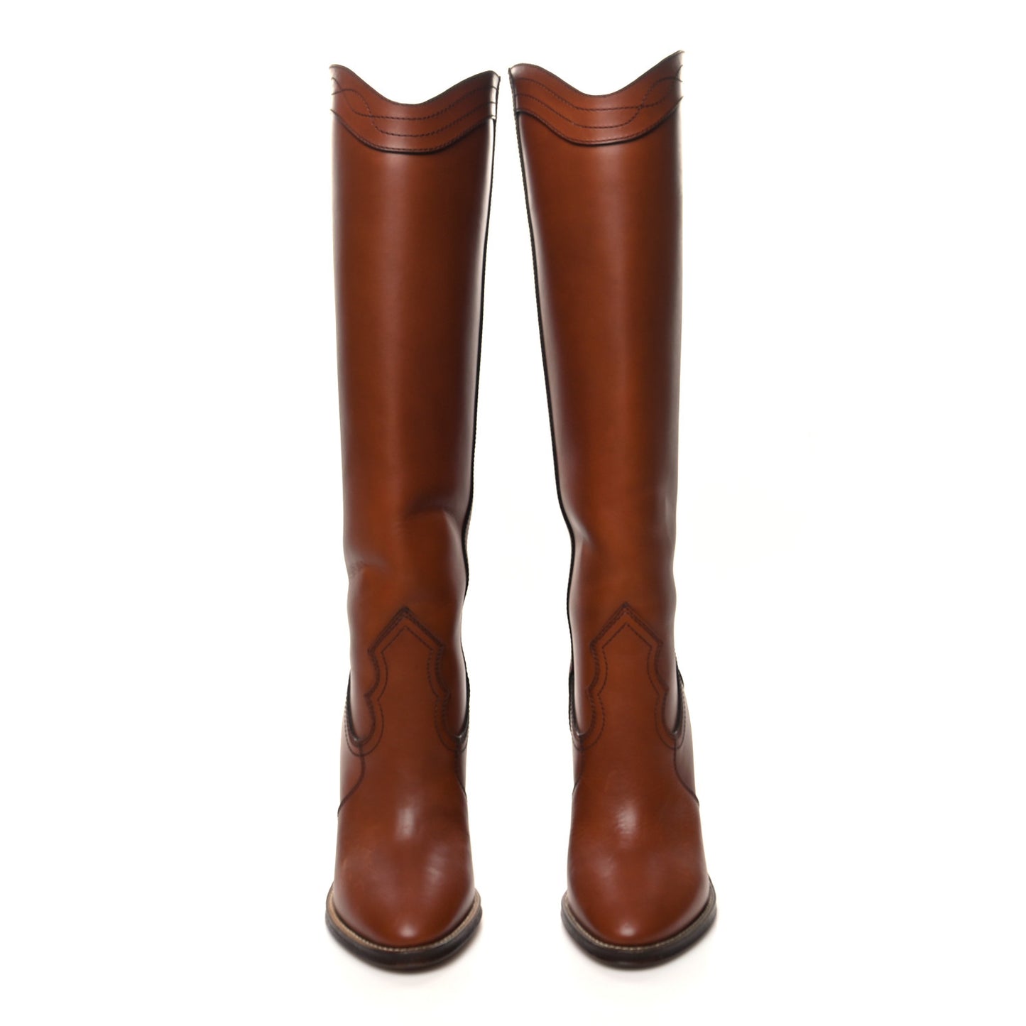 Kate 105 Western Knee High Boots 38 New Papaya