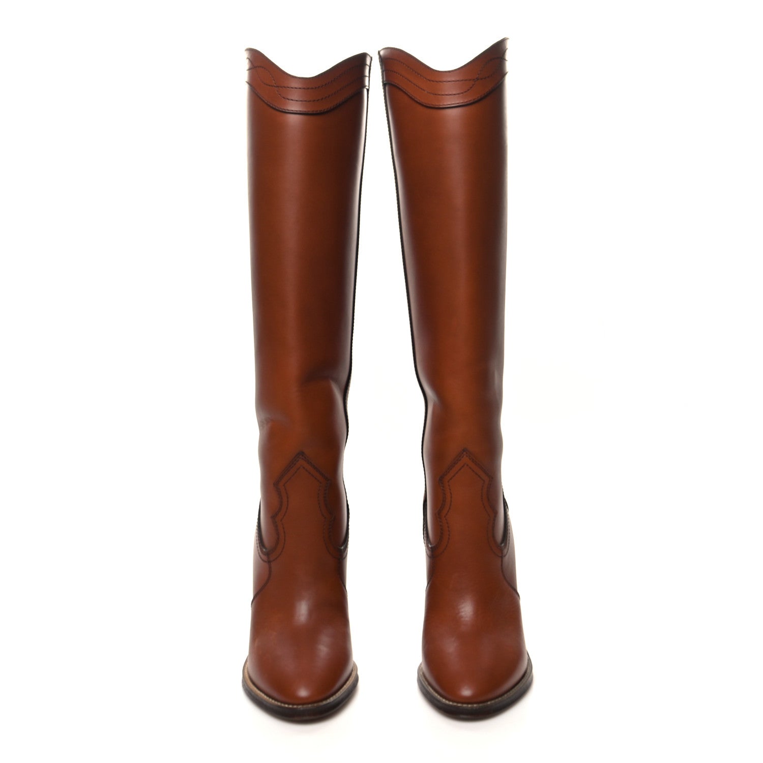 Saint Laurent Kate 105 Western Knee High Boots 38 New Papaya 2 of 9