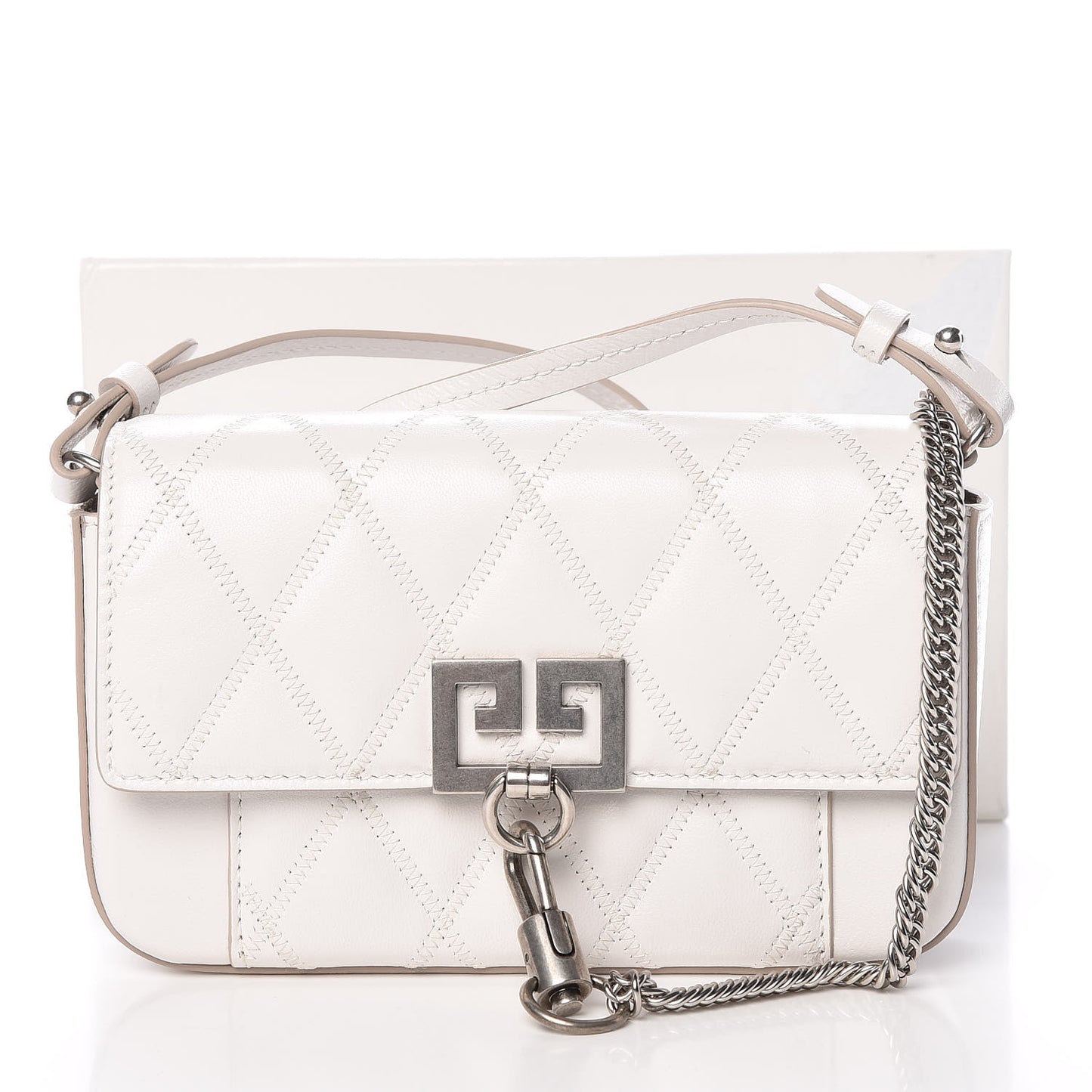 Goatskin Quilted GV3 Mini Pocket Convertible Bag White