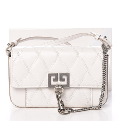 Givenchy Goatskin Quilted GV3 Mini Pocket Convertible Bag White 9 of 9