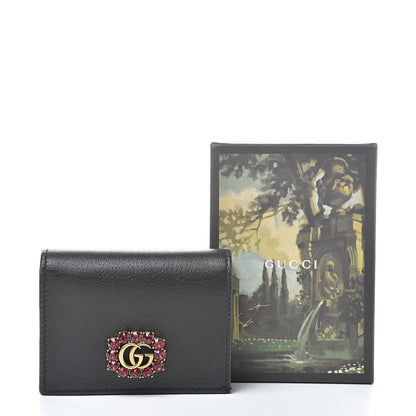 Gucci Calfskin Crystal Double G Card Case Black 10 of 10