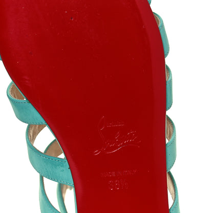 Christian Louboutin Calf Nubuck Neronna Flat Sandals 36.5 Aquamarine 6 of 10