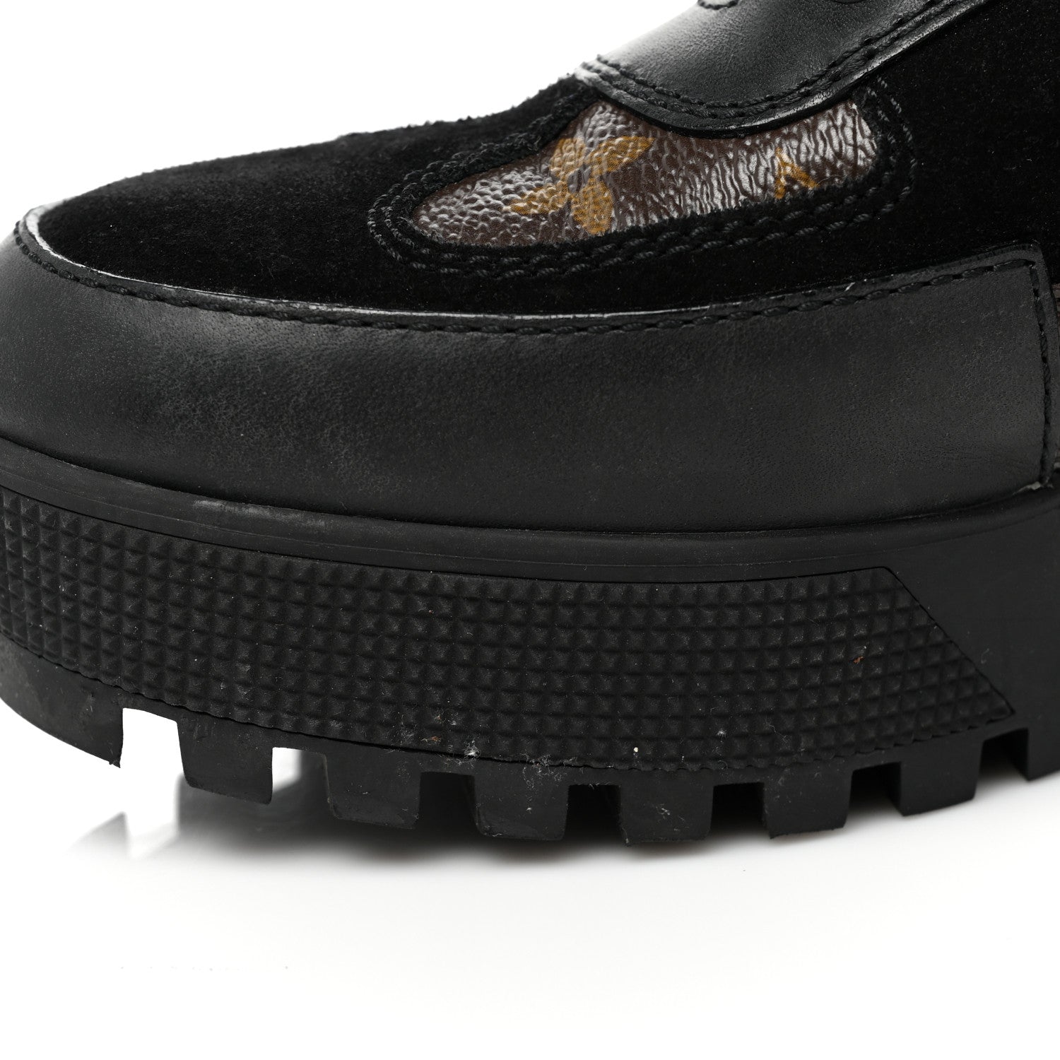 Louis Vuitton Suede Calfskin Monogram Laureate Platform Desert Boots 38.5 Black 18 of 18