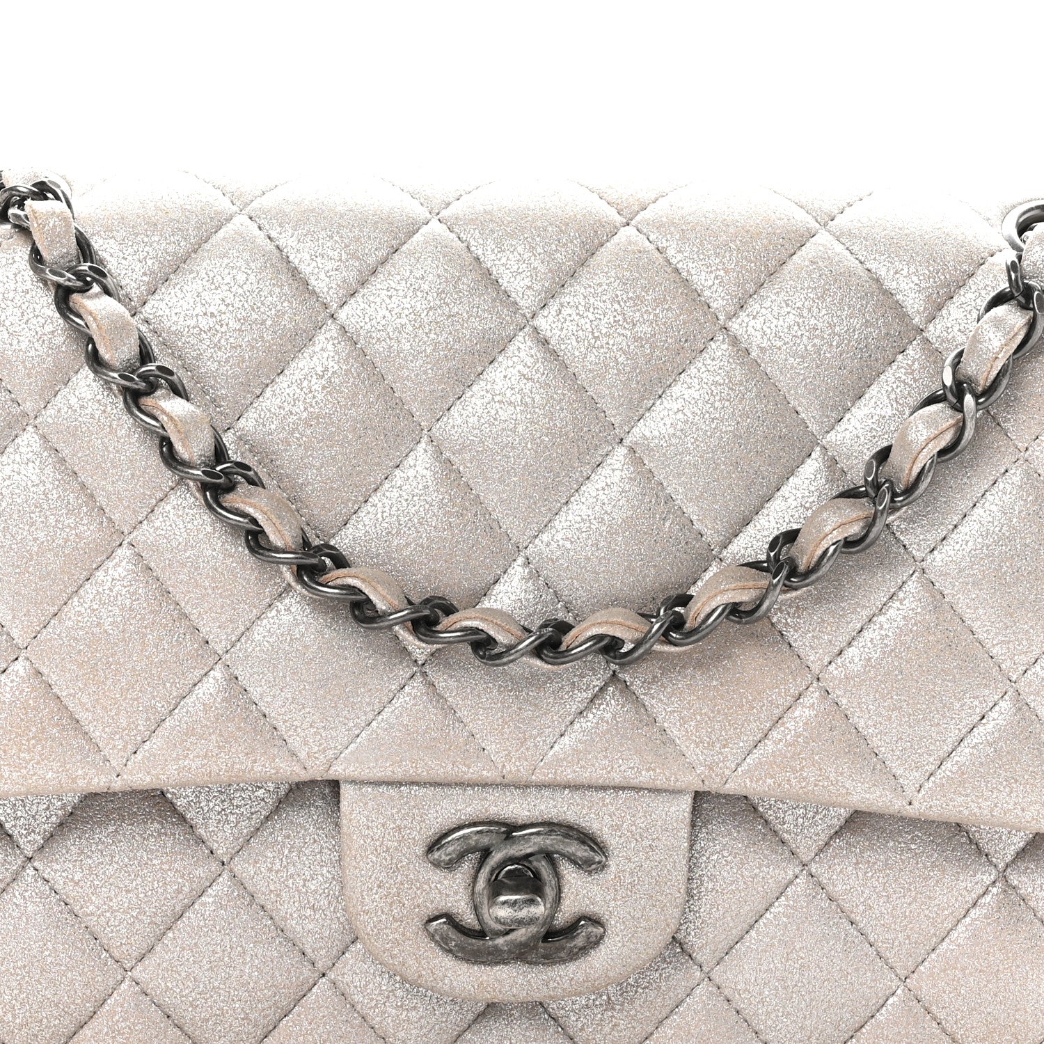 Chanel Iridescent Calfskin Medium Double Flap Light Gold 8 of 10