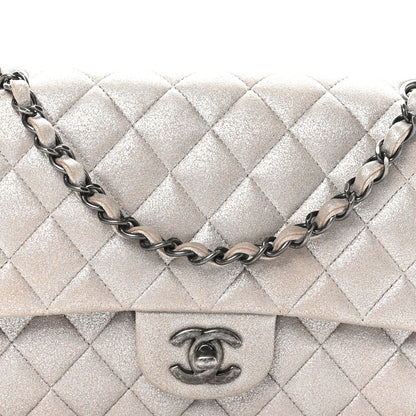 Chanel Iridescent Calfskin Medium Double Flap Light Gold 8 of 10
