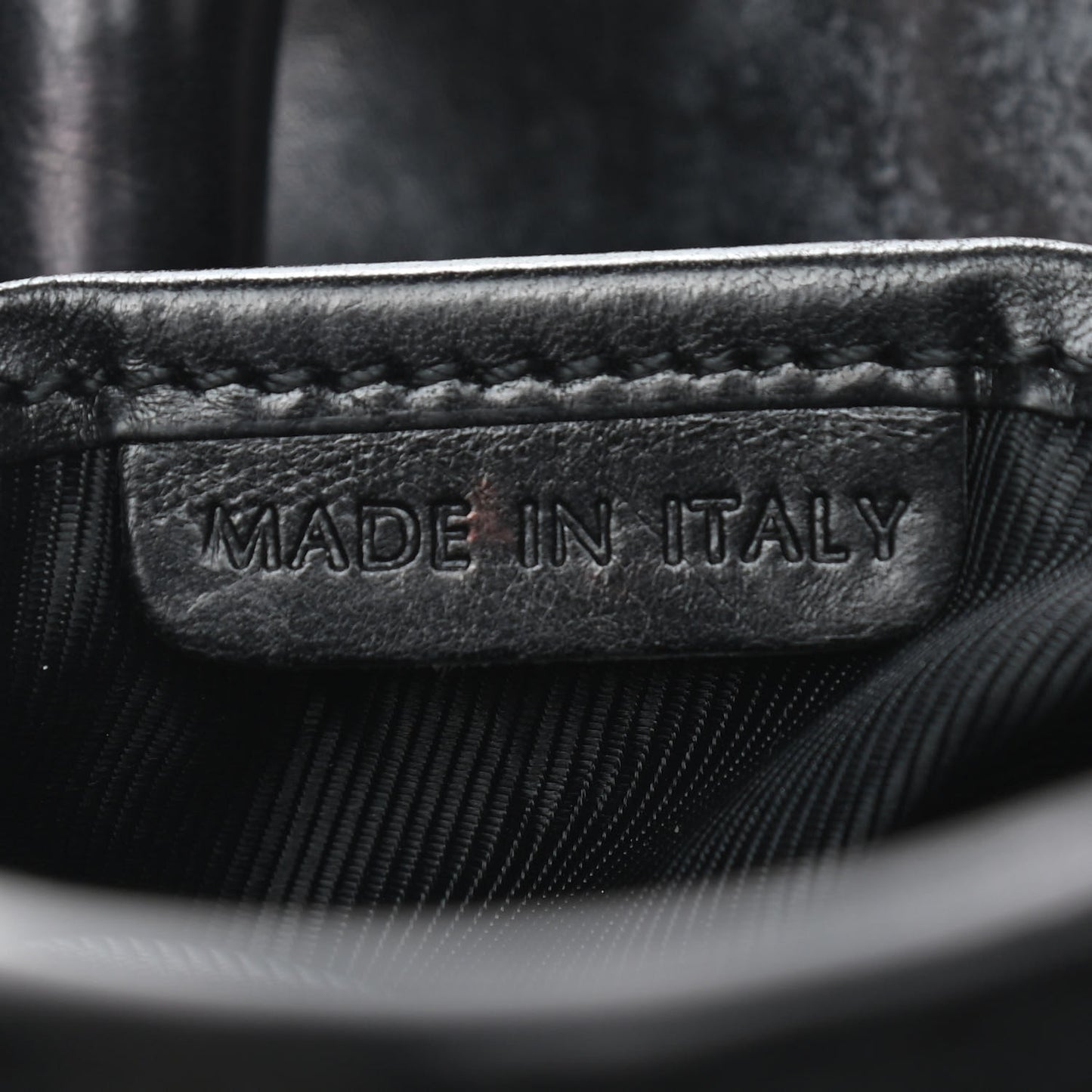 Perforated Calfskin Belted Bag Black
