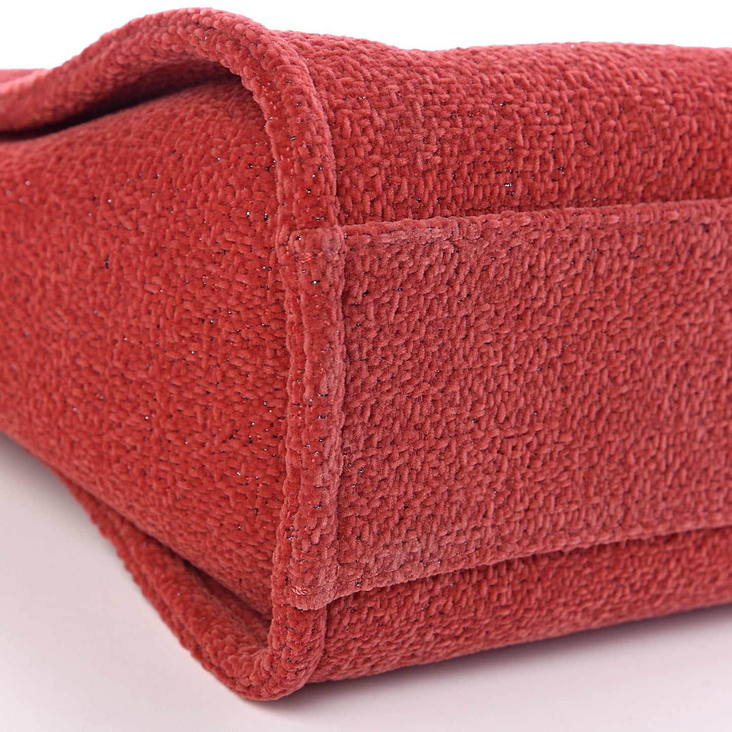 Lurex Boucle Small Deauville Tote Red