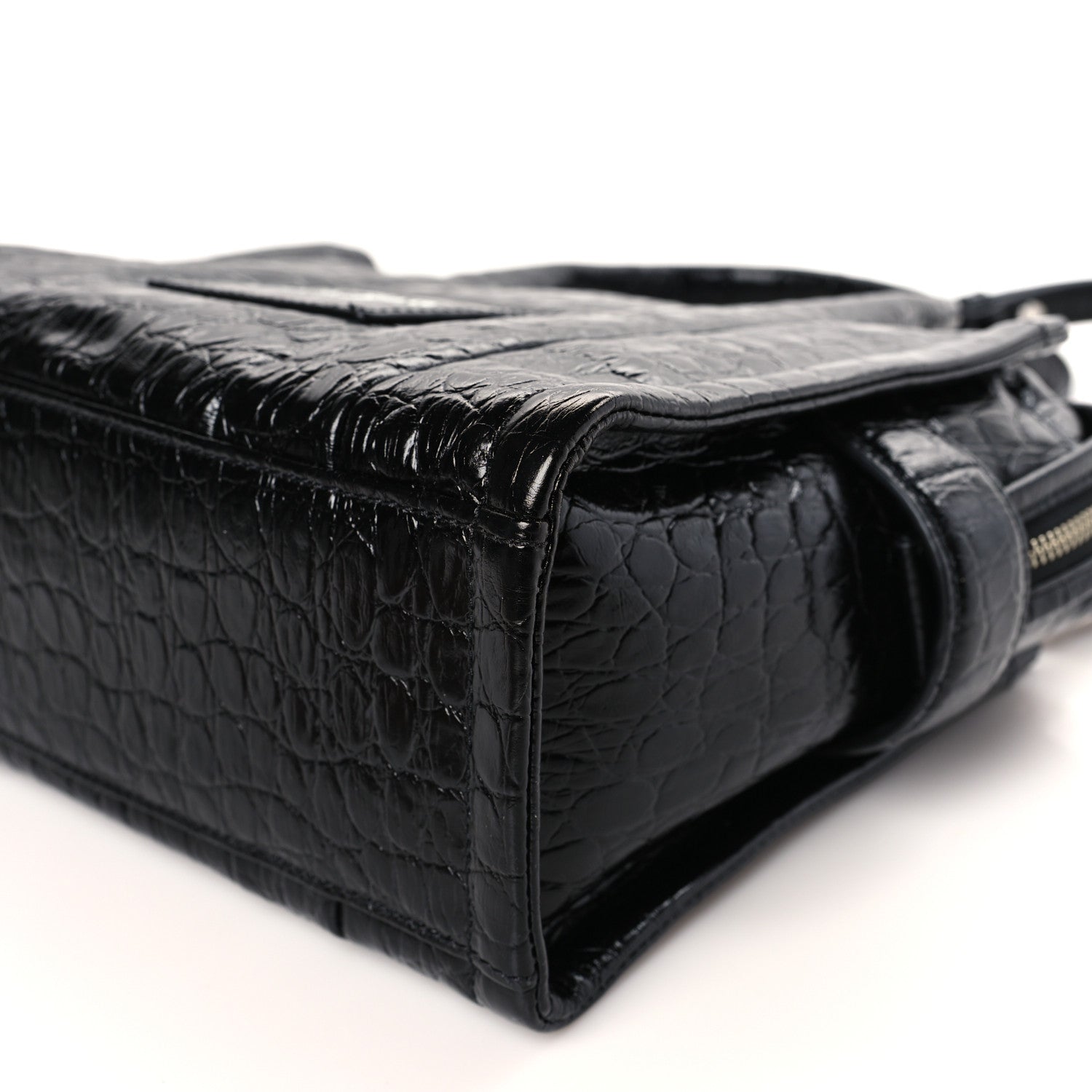 Marc Jacobs Croc Embossed Small The Tote Bag Black 9 of 9