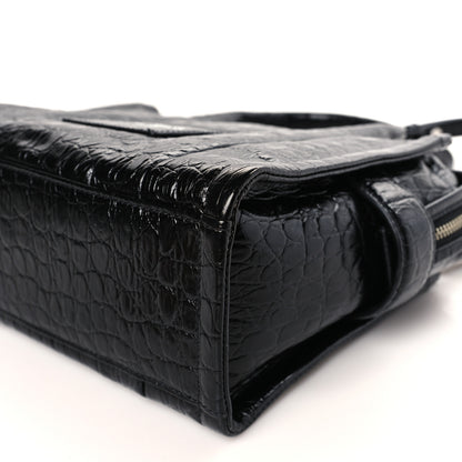 Marc Jacobs Croc Embossed Small The Tote Bag Black 9 of 9