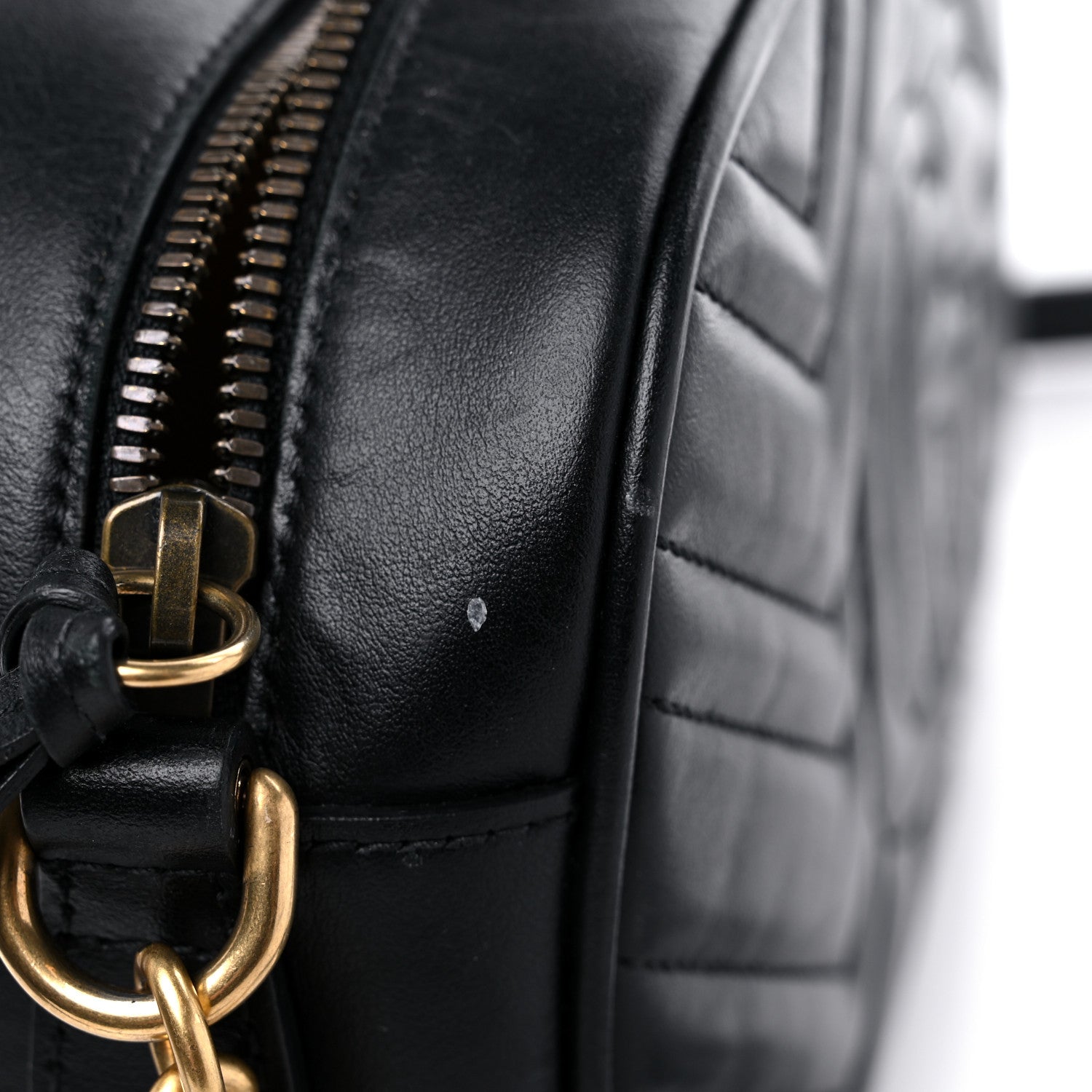 Gucci Calfskin Matelasse Small GG Marmont Chain Shoulder Bag Black 15 of 15