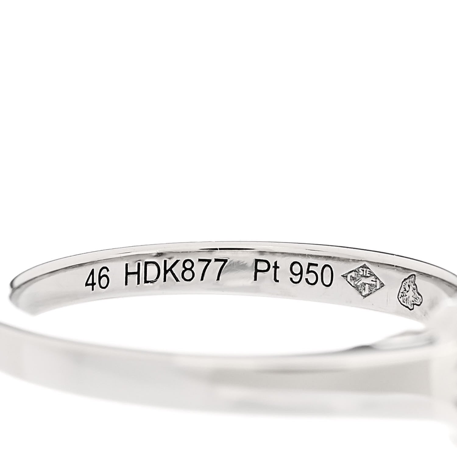 Cartier Platinum Diamond .23ct Ballerine Solitaire Engagement Ring 46 3.75 6 of 7
