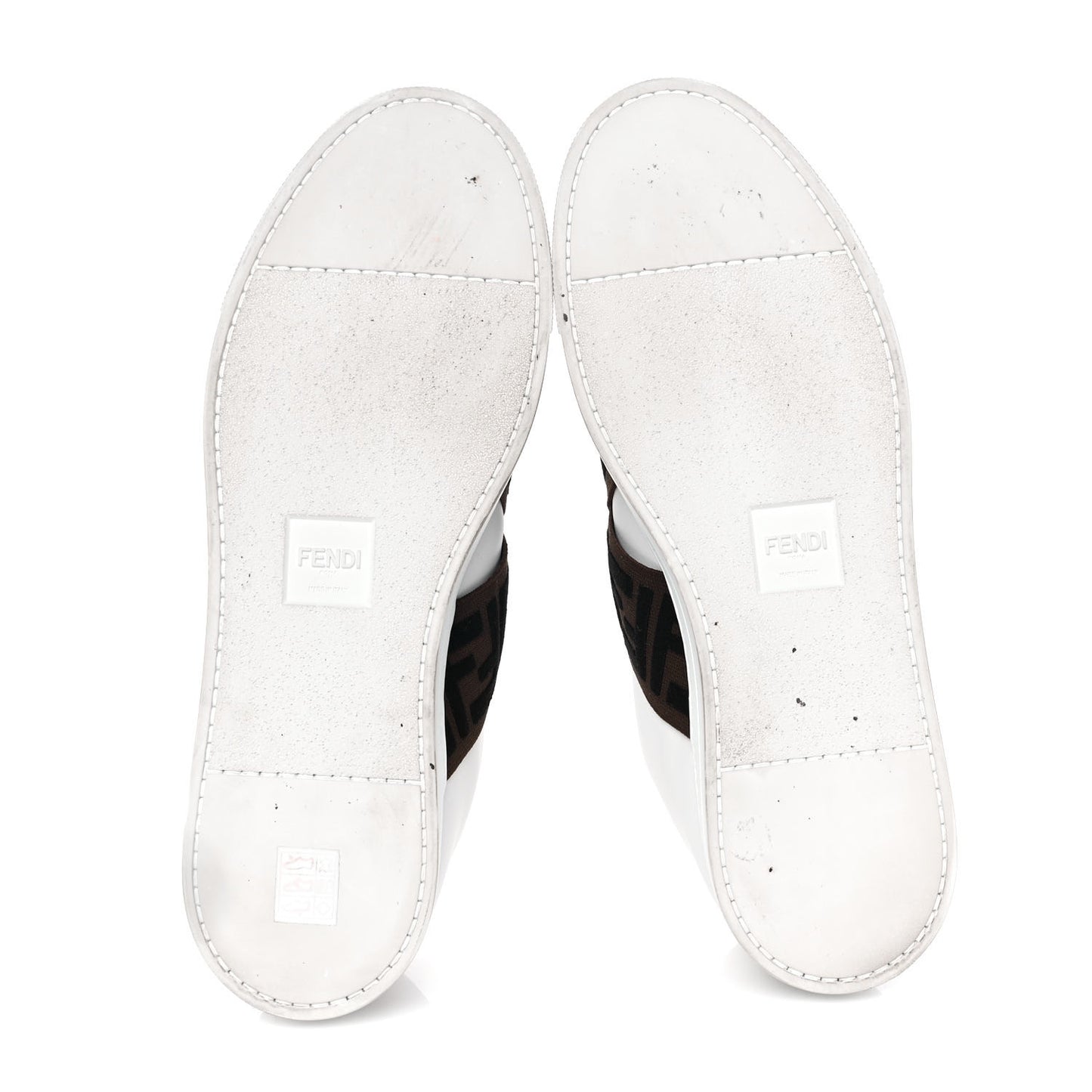 Calfskin FF Mens Slip On Sneakers 9 White Maya Black
