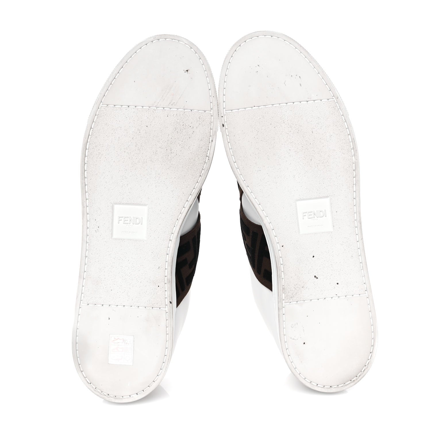 Fendi Calfskin FF Mens Slip On Sneakers 9 White Maya Black 5 of 9