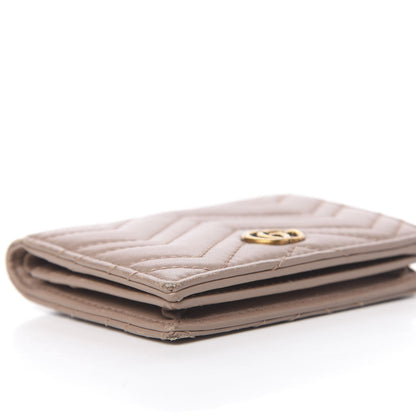 Gucci Calfskin Matelasse GG Marmont Card Case Porcelain Rose 8 of 13